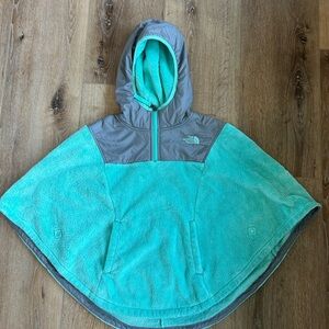 The North Face Kids Hooded Cape - Turquoise and Gray